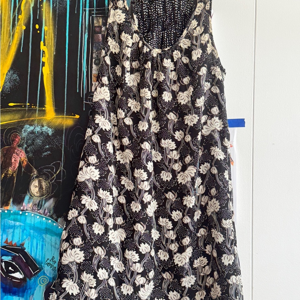Handmade Reversible Floral & Dot Racerback Summer Dress - Med/Large